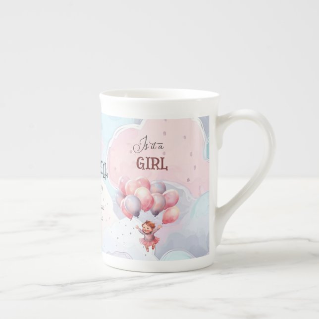Specialitet för visning av baby Gender Benporslin Mugg (Höger)