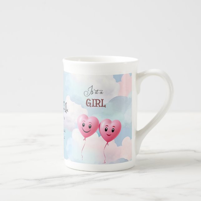 Specialitet för visning av baby Gender Benporslin Mugg (Höger)