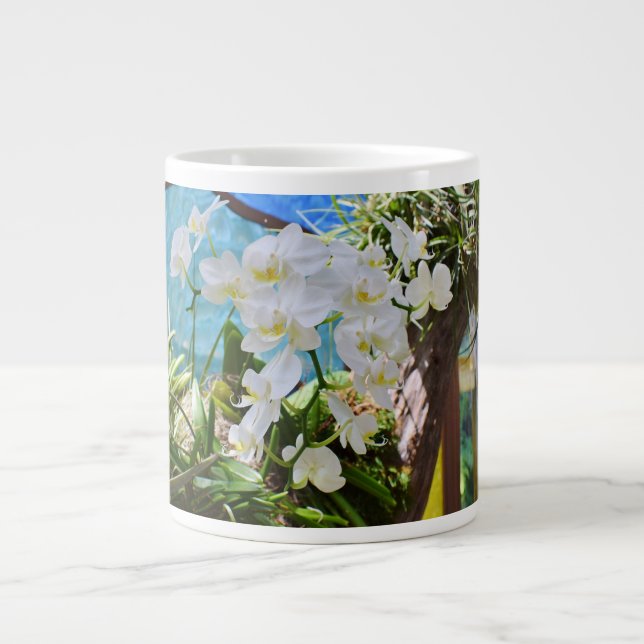 Specialitet för vita Orchids Mugg Jumbo Mugg (Framsidan)