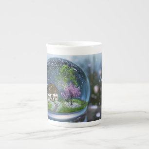 Specialiteten för Cherry Blommar Globe Mugg Benporslin Mugg
