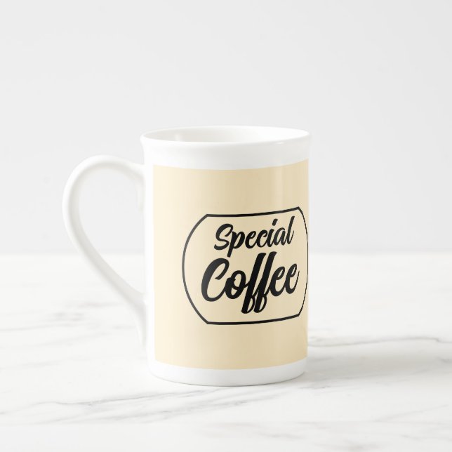 Specialkaffe  benporslin mugg (Vänster)