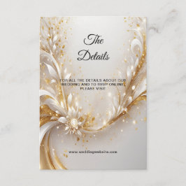 Specialkort för vit Blommigt i Guld Tilläggskort