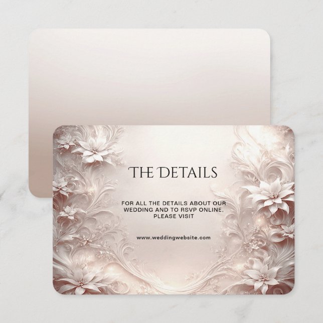 Specialkort för vit ivoriansk Blommigt Tilläggskort (Fram/baksida)