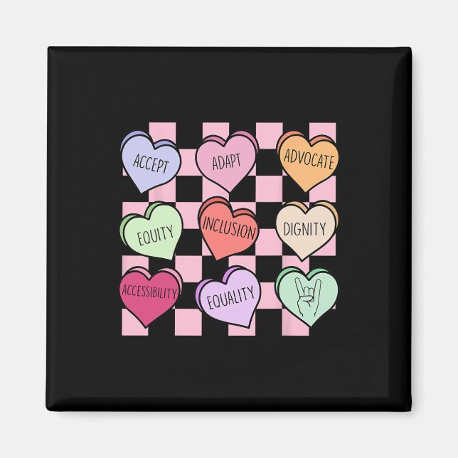 Speciallärare Candy Heart Alla Hjärtans Dag Magnet (Framsidan)