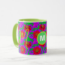Specialmugg | Elegant rosmonogrammuggen Initialmug