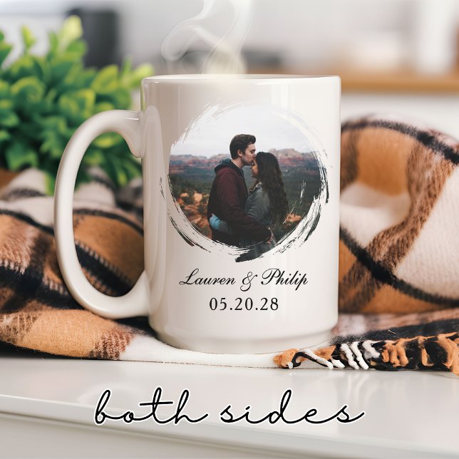 Specialmugg för förlovning, parminne kaffemugg (custom wedding mug, wedding photo mug, wedding date mug, custom couples mug, newlyweds gift,)