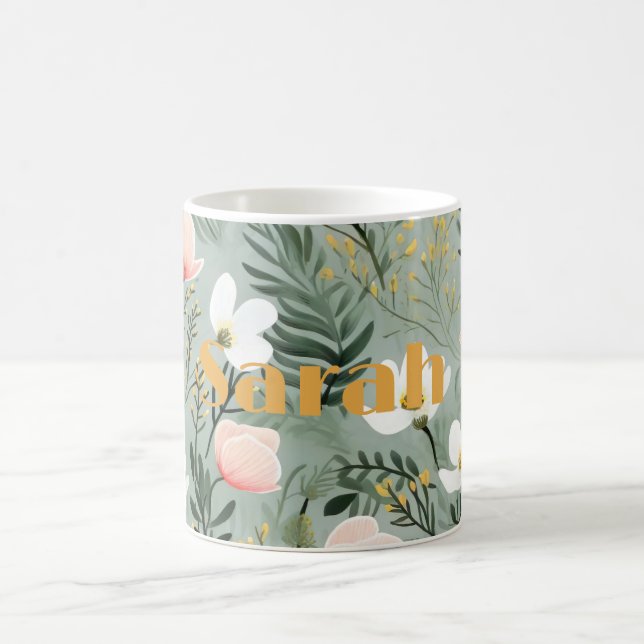Specialmugg med blomdesign kaffemugg (Center)