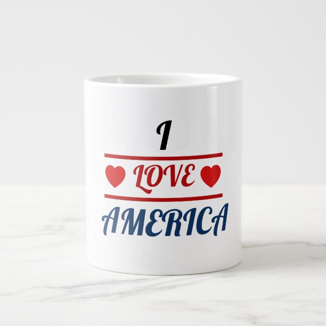 Specialmuggar - Jag älskar Amerika Jumbo Mugg (Framsidan)