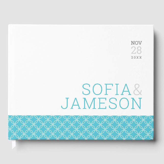 SPECIALT MINNE modern stil turkosblå Gästböcker (Framsida)
