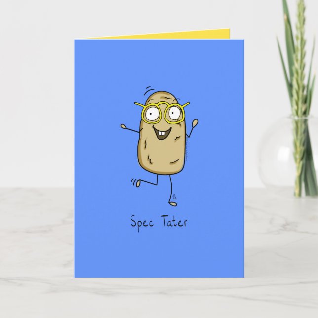 Specialtecken - Potatis med glasshälsningskort Kort (Framsida)