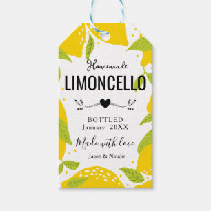 specialtillverkad hemmagjord limoncello bröllopspr presentetikett