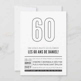 SPECIALTILLVERKNING Daniels 60-årsfest Inbjudningar