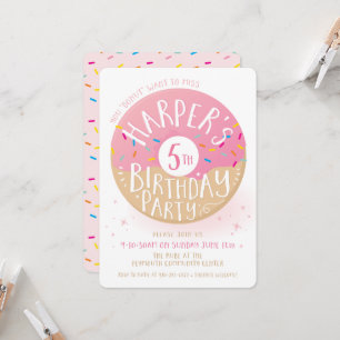 SPECIALTILLVERKNING Harper's 5-årsdag söt donut Inbjudningar