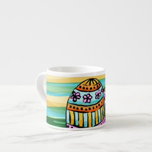 Specialtymugg 3 storleksanpassar, målad påskägg espressomugg