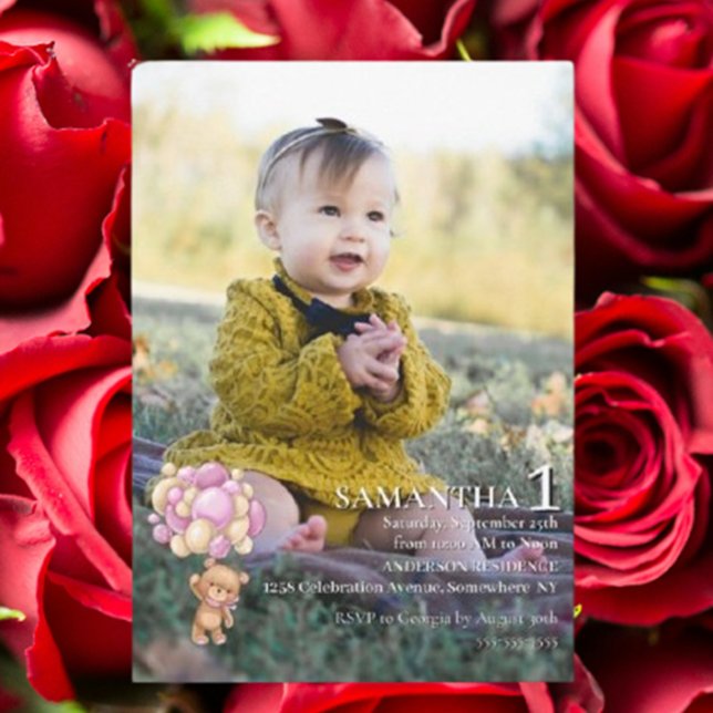 Speciell 1-årsfirande inbjudningar (Special 1st Birthday Celebration Invitation)