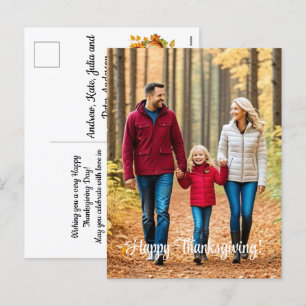 Speciell 1-familjens foto Happy thanksgiving Helg Vykort