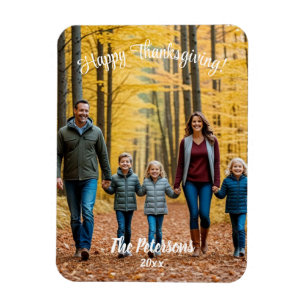 Speciell 1-familjens foto Happy thanksgiving Magnet