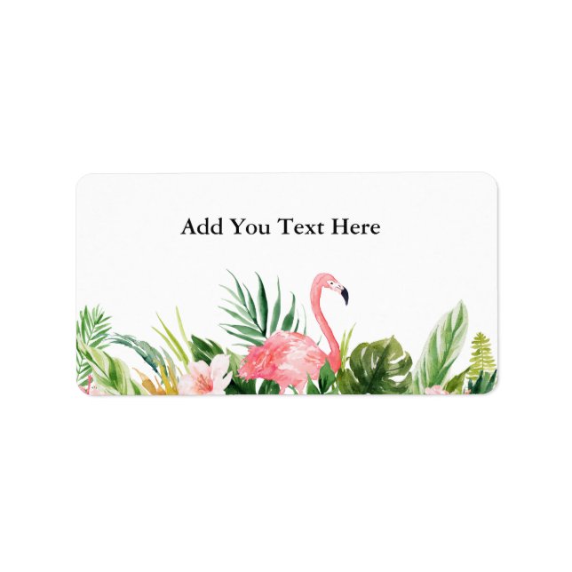 Speciell 1 - Tropiskt Flamingo Adressetikett (Framsidan)