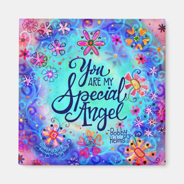 "Speciell ängel"Inspirief Magnet (Framsidan)