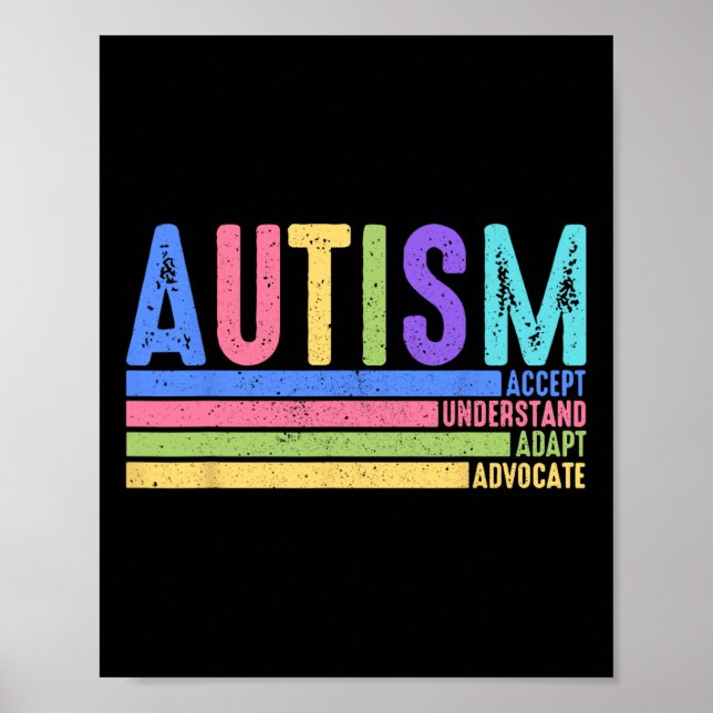 Speciell autism acceptera Adapt Advocate Poster (Framsidan)