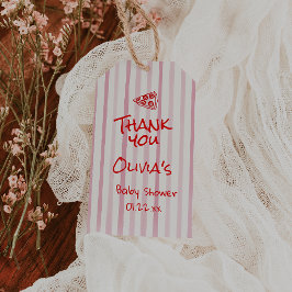 Speciell babystövel för hand plockade Red Pizza De Presentetikett