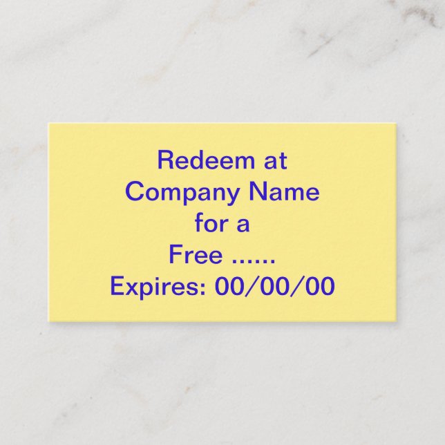 Speciell befordrankupong för din affär visitkort (Framsida)