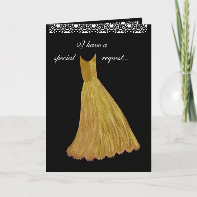 SPECIELL BEGÄRAN - Bröllopsinbjudan GULD Gown Inbjudan (Framsida)