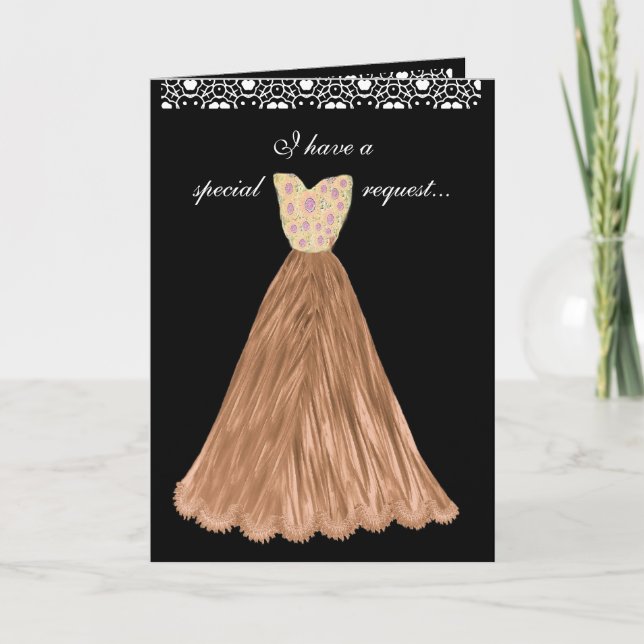 SPECIELL BEGÄRAN - BRONZE Gown Bröllopinbjudan Inbjudan (Framsida)