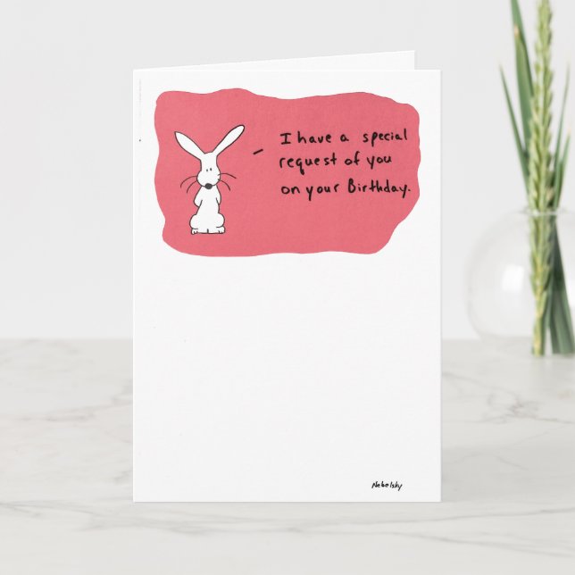 Speciell begäran på din födelsedag inbjudan (Framsida)