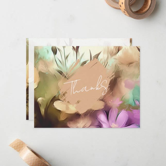 Speciell Blommigt - tackkort Anteckningskort (Fram/Back In Situ)