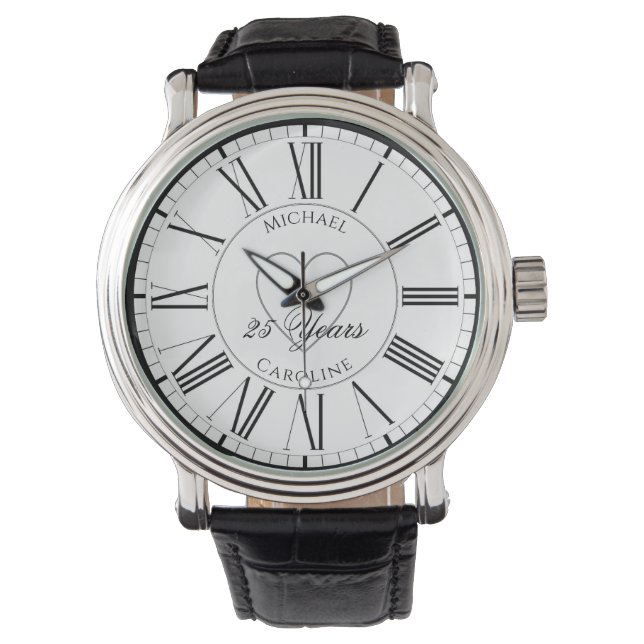 Speciell bröllopsjubileumspersonaliserad armbandsur (Framsida)