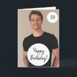 Speciell Circle Anpassningsbar Photo Son 30års föd Kort<br><div class="desc">Speciella Circle Anpassningsbar Photo Son 30års födelsedag, en unik design som gjorts för vem som helst som tittar något speciellt för sin son på sin födelsedag. Designen innehåller ett foto på anpassningsbarna framtill med anpassade text som du kan anpassa, så tveka inte att anpassa den för att göra din egen...</div>