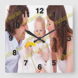 Speciell Coola för Family Photo Budget Fyrkantig Klocka
