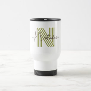 Speciell Coola - initialt Monogram - oliv grönt Resemugg