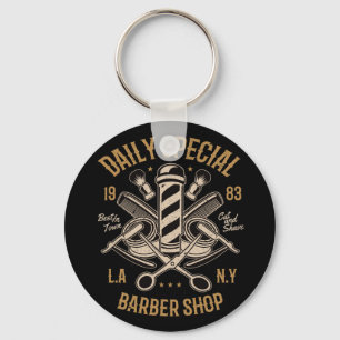 Speciell daglig barber Shop LA NY-klipp och smak Nyckelring