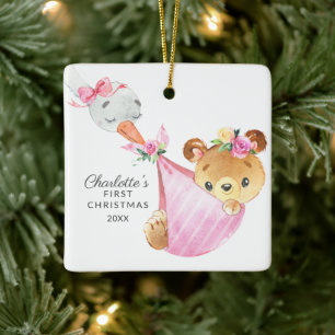 Speciell Delivery Baby Första julklappen Julgransprydnad Keramik