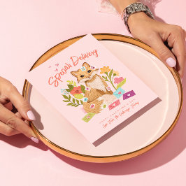 Speciell Delivery Cute Fox & Blommigt Valentine Da Helg Vykort