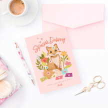 Speciell Delivery Cute Valentines day Fox & Blommi