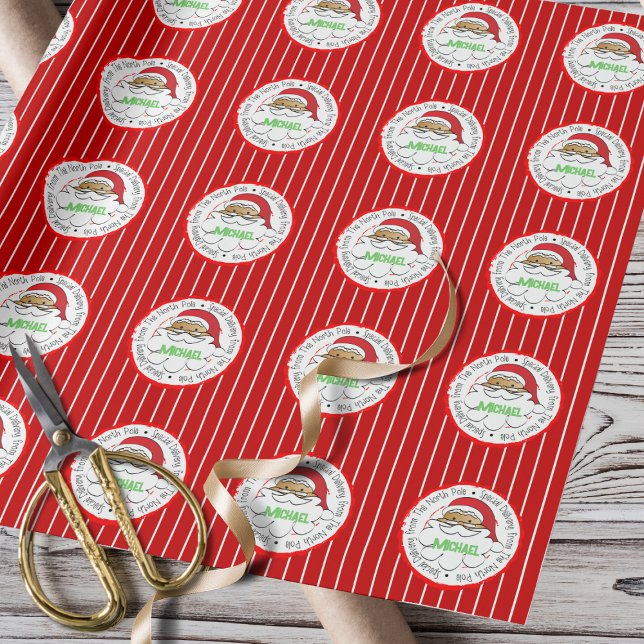 Speciell Delivery Ethnic Santa North Pole Child Presentpapper (Skapare uppladdad)