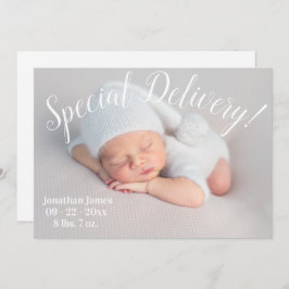 Speciell Delivery Photo Script Gender Neutral Birt Meddelande