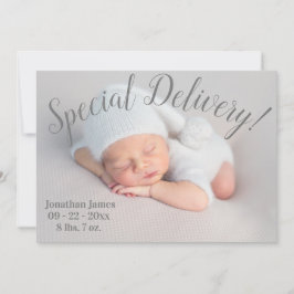 Speciell Delivery Photo Script Gender Neutral Birt Meddelande
