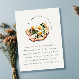 Speciell Delivery Pizza Bokar for Baby Shower Tilläggskort