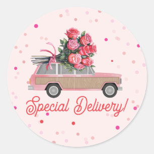 Speciell Delivery Ro SUV Valentine Runt Klistermärke