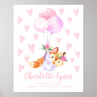 Speciell Delivery Stork Fox Baby Stats