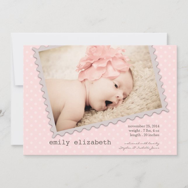 Speciell Delivery Sweet Flicka Photo Birth Meddelande (Framsida)