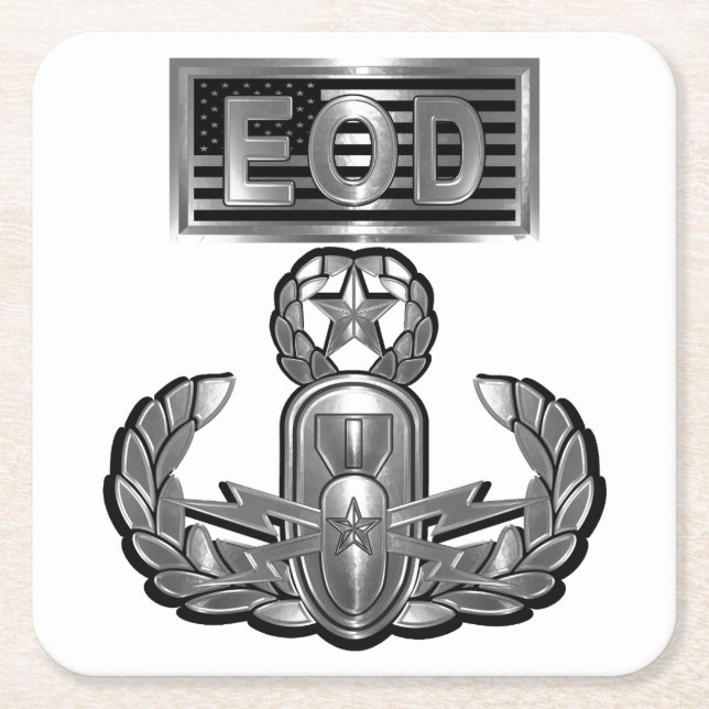 Speciell design "Master Blaster EOD Badge and US F Underlägg Papper Kvadrat (Framsidan)