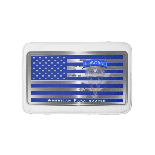 Speciell Designad American Paratrooper Flagga Badrumsmatta (Framsidan)
