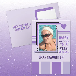 Speciell dotterdotter lägg till bild lila födelsed kort