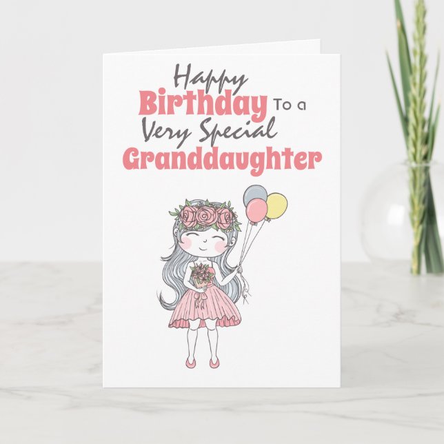 Speciell dotterdotter till Cute Girl-ballonger Kort (Framsida)