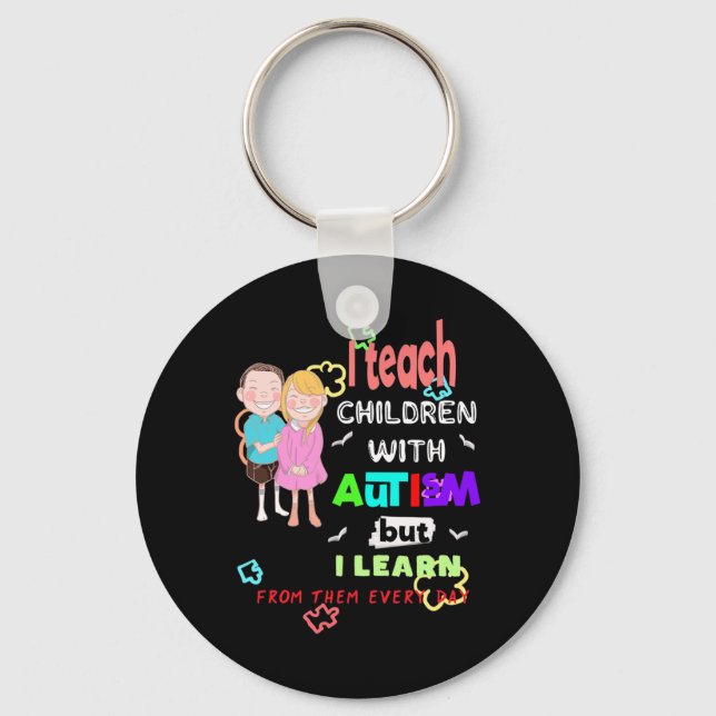 Speciell Ed SPED Teacher Coola Autism Awarenes Nyckelring (Framsida)